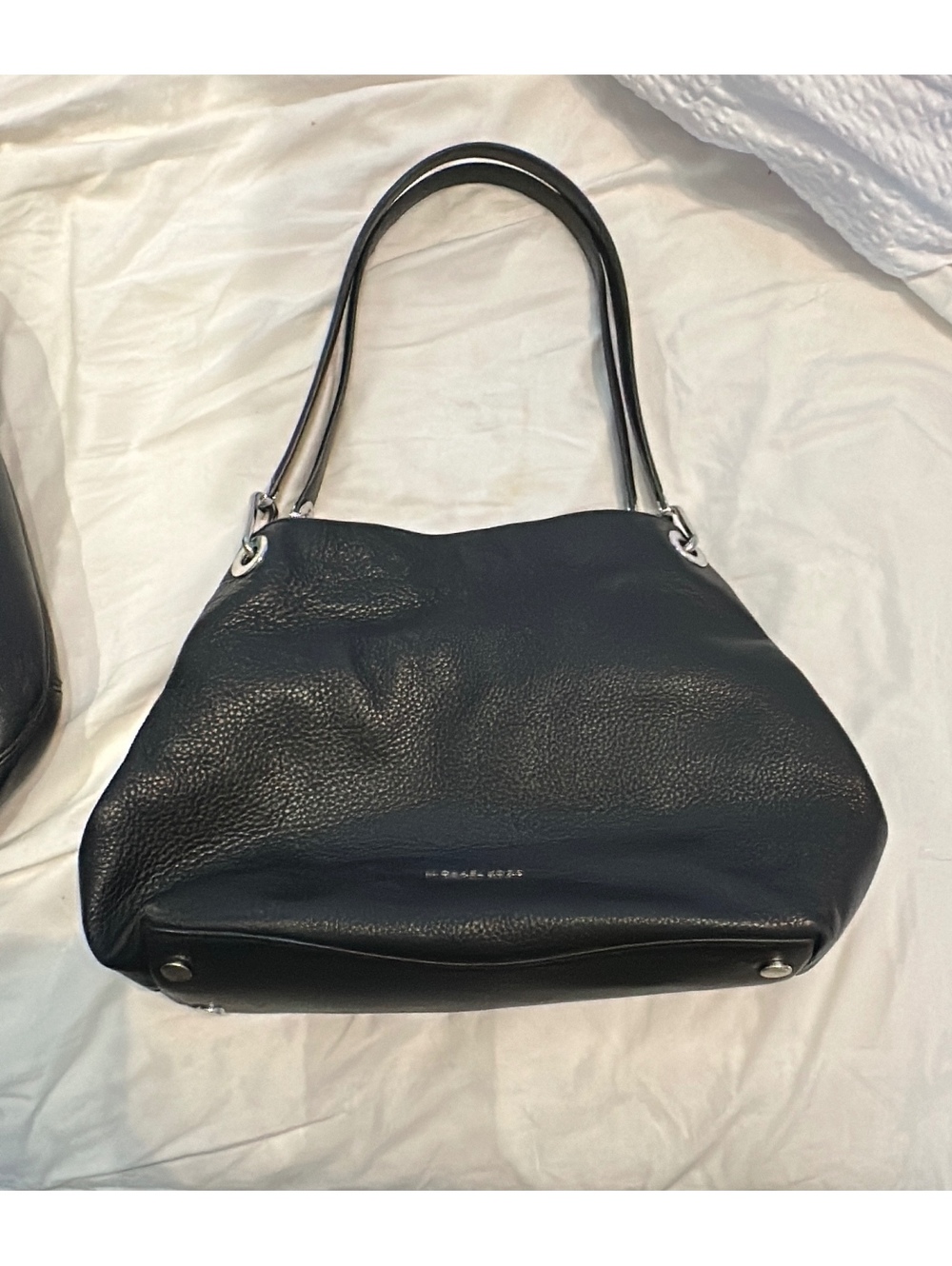 Michael Kors Raven Black Large Pebbled Leather Shoulder Tote